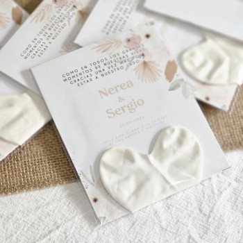 Pack de bienvenida para bodas globo blanco