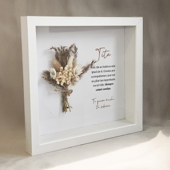 Cuadro flores secas personalizado