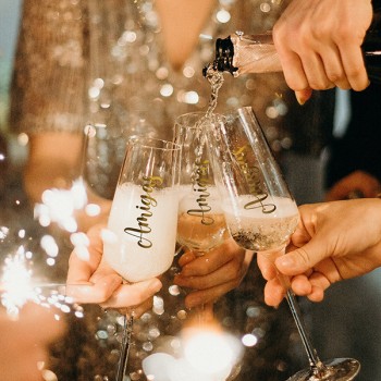 Copa de cristal personalizada