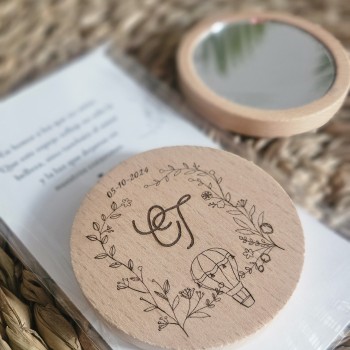 Espejo de madera circular
